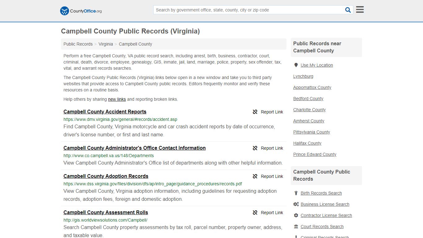 Public Records - Campbell County, VA (Business, Criminal ...